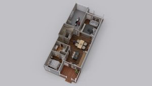 Townhouse bldg 01 - 3D plan 02