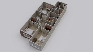 Townhouse bldg 01 - 3D plan 08