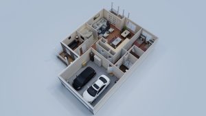 Townhouse bldg 02 - 3D plan 02