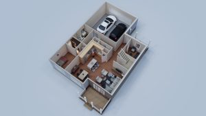 Townhouse bldg 02 - 3D plan 03