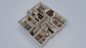 Townhouse bldg 02 - 3D plan 05